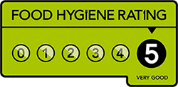 We are proud to have been award a 5 star hygiene rating for our restaurant!